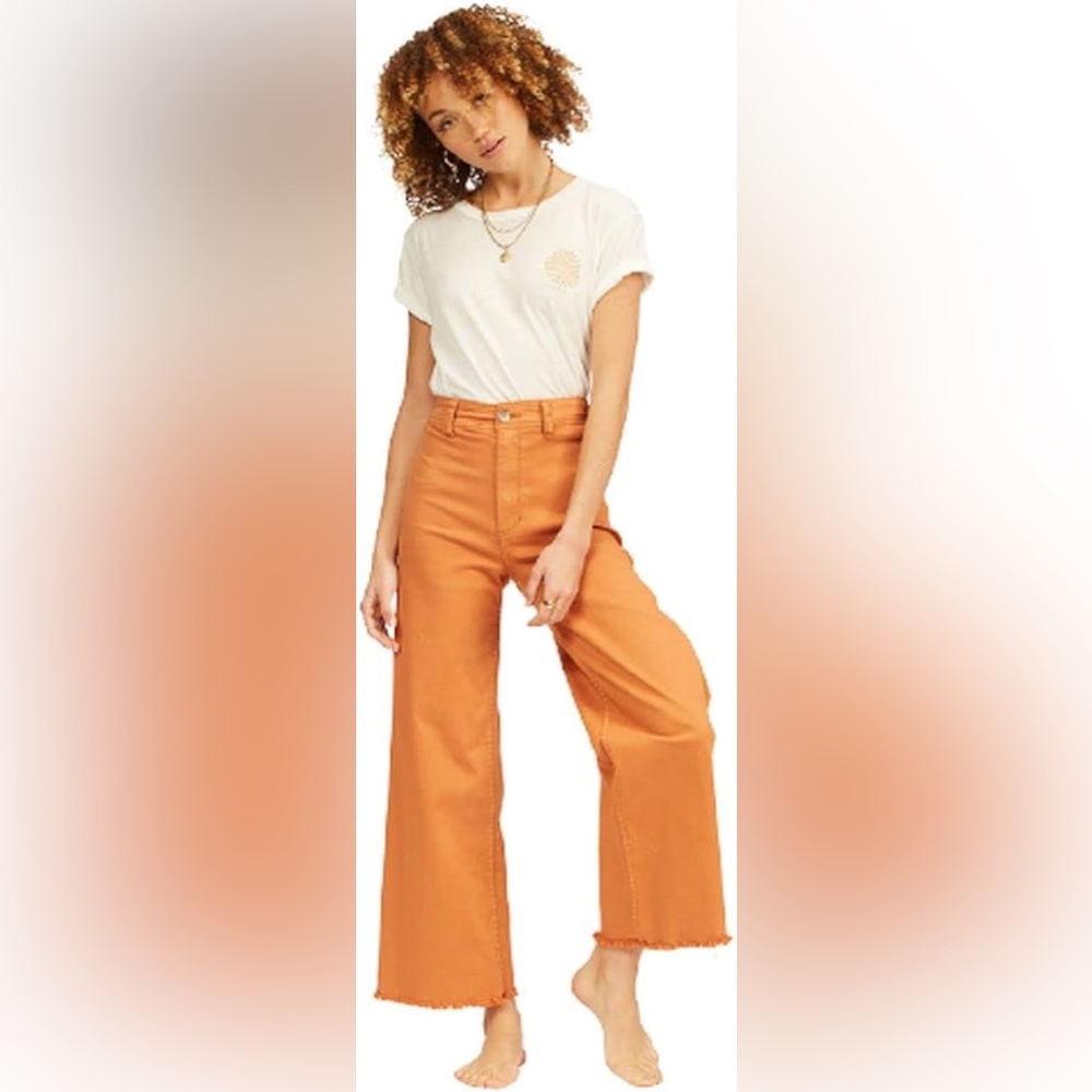 🆕 Billabong Side Kick Wide Leg Pants in Orange